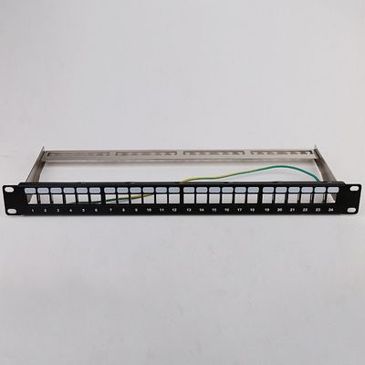 1U 24 Port STP Patch Panel RJ45 Rack Mount Cat6 Patch Panel Kosong