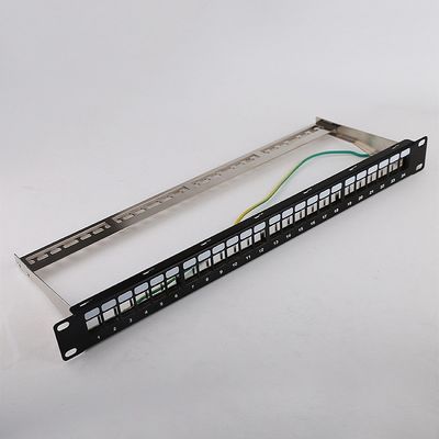 1U 24 Port STP Patch Panel RJ45 Rack Mount Cat6 Patch Panel Kosong