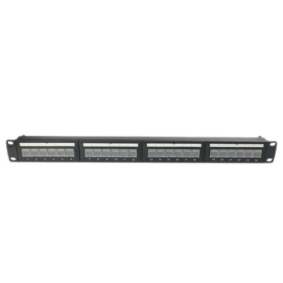 1U 24 Port Keystone Panel Patch Tanpa Pelindung Keystone RJ45 Tahan Debu