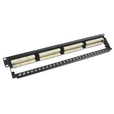 1U 24 Port Keystone Panel Patch Tanpa Pelindung Keystone RJ45 Tahan Debu