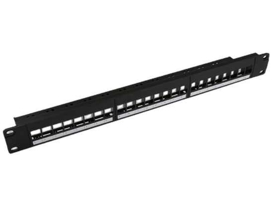 Panel Patch Jaringan 1RU C5e Blank Frame 24 Port Patch Panel Dibongkar