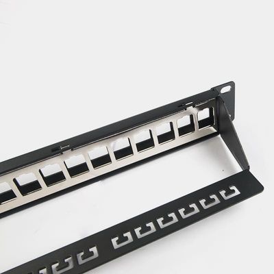 Panel Patch Jaringan RJ45 24 Port 1U Keystone C5 / C5E C6 Dengan Bilah Manajemen