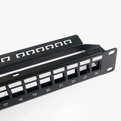 Panel Patch Jaringan Kosong Panel Patch RJ45 24 Port 1U Tanpa Pelindung