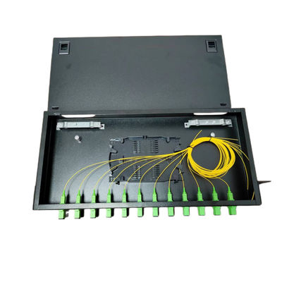 12 Port Fiber Patch Panel ODF 1U Kotak Terminal Serat Optik SC Pigtail Adapter