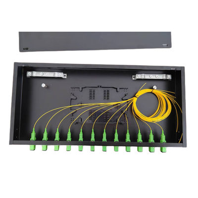 12 Port Fiber Patch Panel ODF 1U Kotak Terminal Serat Optik SC Pigtail Adapter