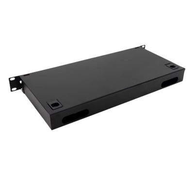 24 Port 1U Rack Mount Fiber Optic Patch Panel Dengan Adaptor SC / UPC