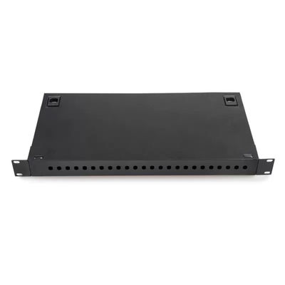 1U Rack Mount Type ODF Fiber Optic Patch Panel 24 Port Dengan Adaptor FC / UPC