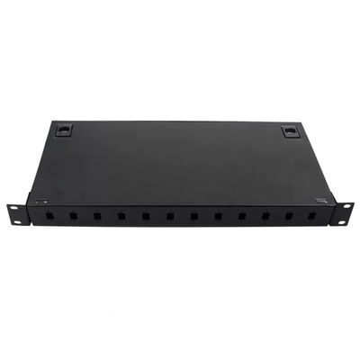 Metal Rack Mount Patch Panel 12 LC Duplex Coupler Kotak Pemutusan FTTH