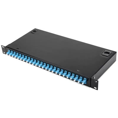 Rackmount Patch Panel Metal FTTH Wallmount Termination Box 24 LC Duplex Coupler