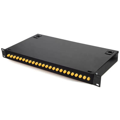 1U Rack Mount Type ODF Fiber Optic Patch Panel 24 Port Dengan Adaptor FC / UPC