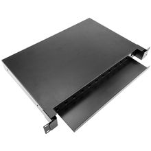 48 Core 430x200x46mm Panel Patch Serat Optik Hitam
