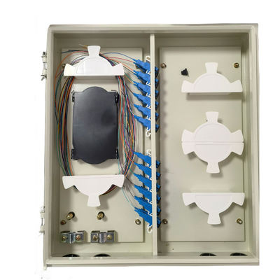 48 Ports Wall Mount Panel IP68 Protection 144 Fibers Max Capacity Warna Hitam