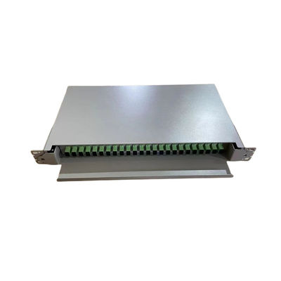 Hitam 24-48 Tipe Slding Rack mount Panel Patch Serat Optik untuk Pengkabelan Jaringan