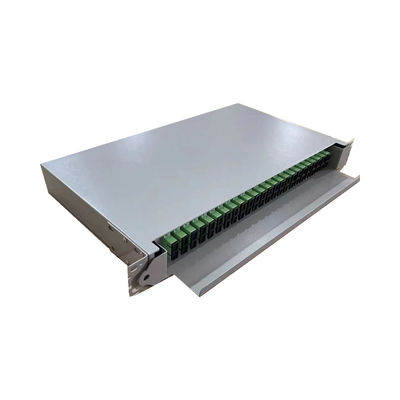 Hitam 24-48 Tipe Slding Rack mount Panel Patch Serat Optik untuk Pengkabelan Jaringan