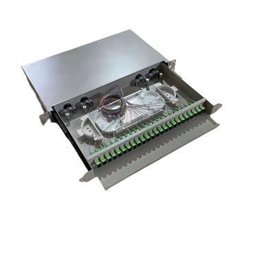 Hitam 24-48 Tipe Slding Rack mount Panel Patch Serat Optik untuk Pengkabelan Jaringan
