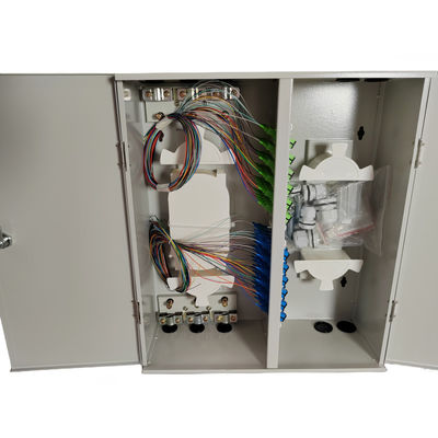 Metal Wall Mount Fiber Enclosure 72 Core Dengan 2 Pintu Dan Kunci Ganda