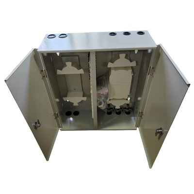 Metal Wall Mount Fiber Enclosure 72 Core Dengan 2 Pintu Dan Kunci Ganda
