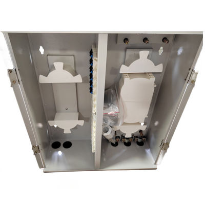 Metal Wall Mount Fiber Enclosure 72 Core Dengan 2 Pintu Dan Kunci Ganda