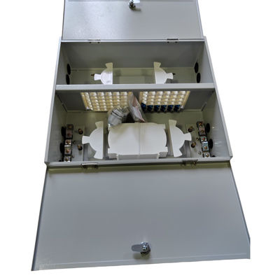 Double Door Double Locks Metal Wall Mount Fiber Enclosure 72 Pelabuhan