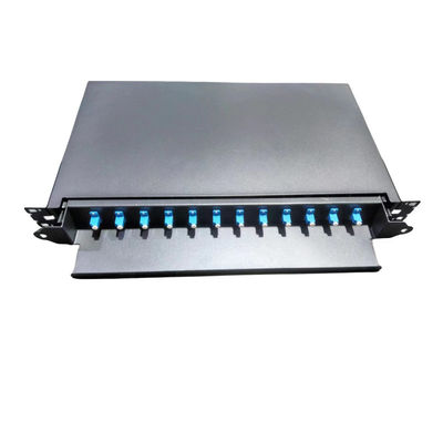 12C/24C jenis geser Fiber Optic Patch Panel Optical Drawer Untuk Telekomunikasi