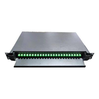 Rack Mount 19 Inch Fiber Optic Patch Panel Untuk Mode Tunggal Atau Multimode Kabel Tipe