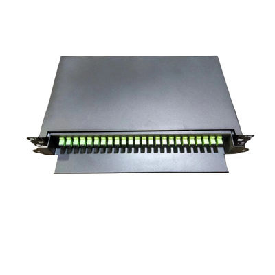Rack Mount 19 Inch Fiber Optic Patch Panel Untuk Mode Tunggal Atau Multimode Kabel Tipe