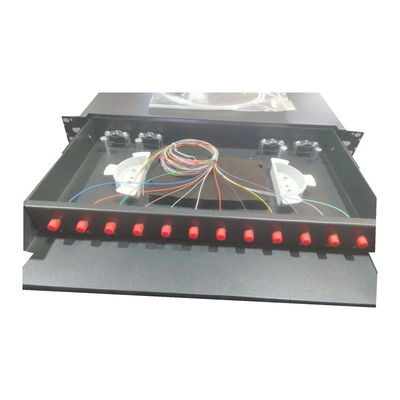 12 FC UPC Sliding Fiber Optic Patch Panel Untuk Instalasi Jaringan yang Efisien